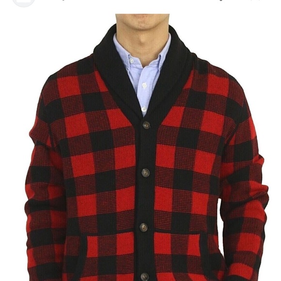 J.Crew button cardigan sweater. Buffalo check. Vintage - Picture 2 of 6